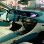 Перетяжка кожей салона Mercedes Benz 216