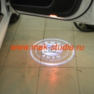 Лазерная проекция логотипа автомобиля Шкода